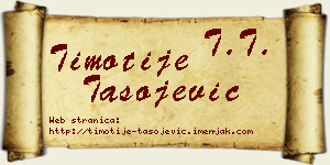 Timotije Tasojević vizit kartica